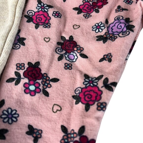 Garanimals Baby Girl Pants 2pc Lot Size 0-3M Pink Floral & Oatmeal - Picture 6 of 10